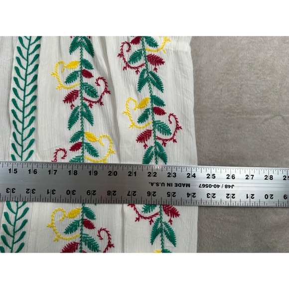 Curations Womens White Embroidered Dress Cover Up Short Sleeve Wrap Tie Size 2X - Picture 6 of 9